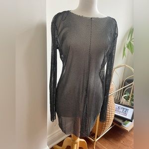 Oversized Mesh Rhinestone Oversized Dress